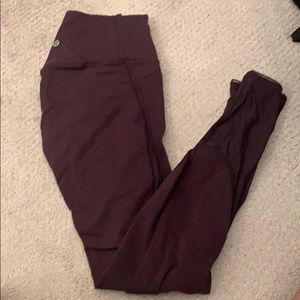 Lululemon Wine Colored Leggings 25”